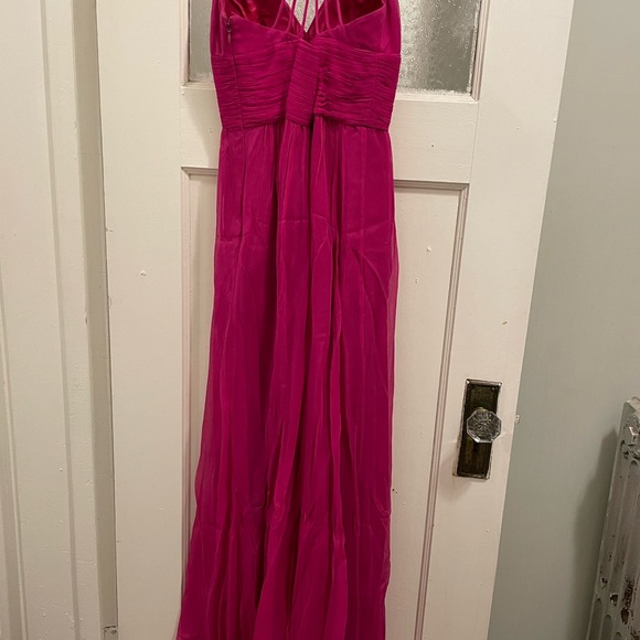 Pink Chiffon Floor Length Gown - Picture 2 of 10